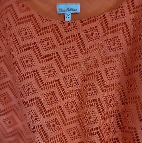 Olivia Matthew's Woman's Sleeveless Knit Dress, Size: 1X, Color: Orange - Picture 6 of 15